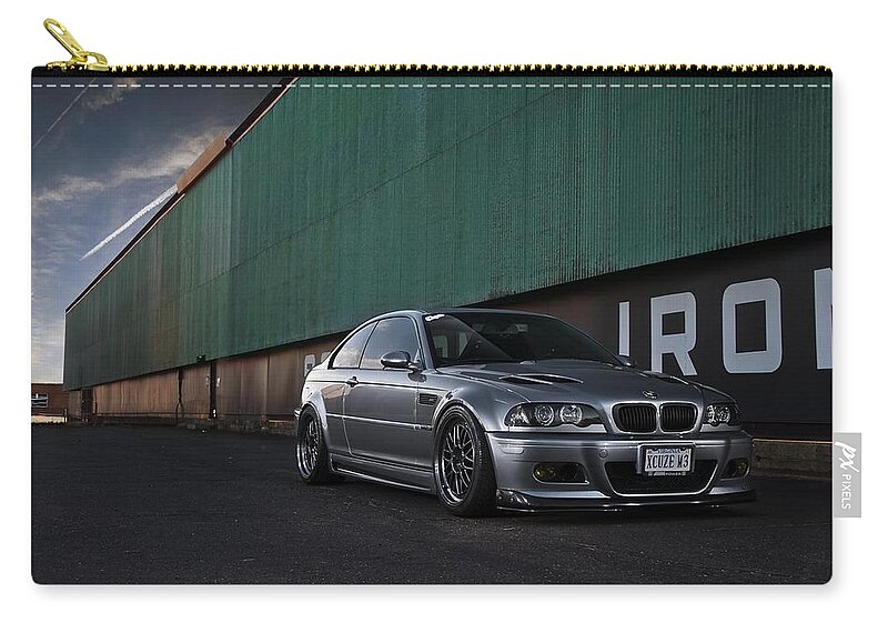 Bmw Zip Pouch featuring the digital art BMW #19 by Super Lovely