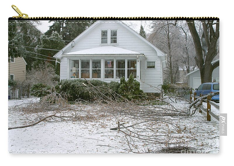 Ice Storm Zip Pouch featuring the photograph Ice Storm #19 by Ted Kinsman