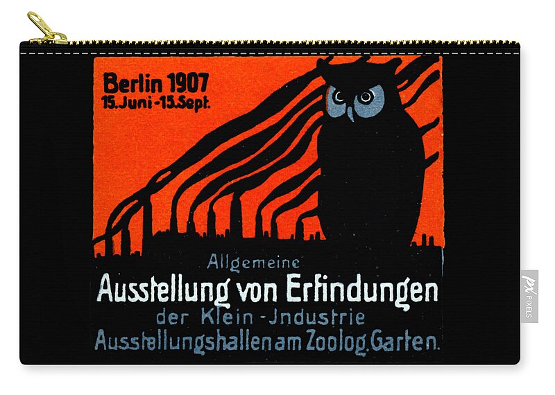 Vintage Zip Pouch featuring the painting 1907 Berlin Exposition Poster by Historic Image