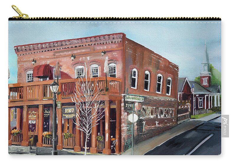 1907 House Zip Pouch featuring the painting 1907 House in Ellijay by Jan Dappen