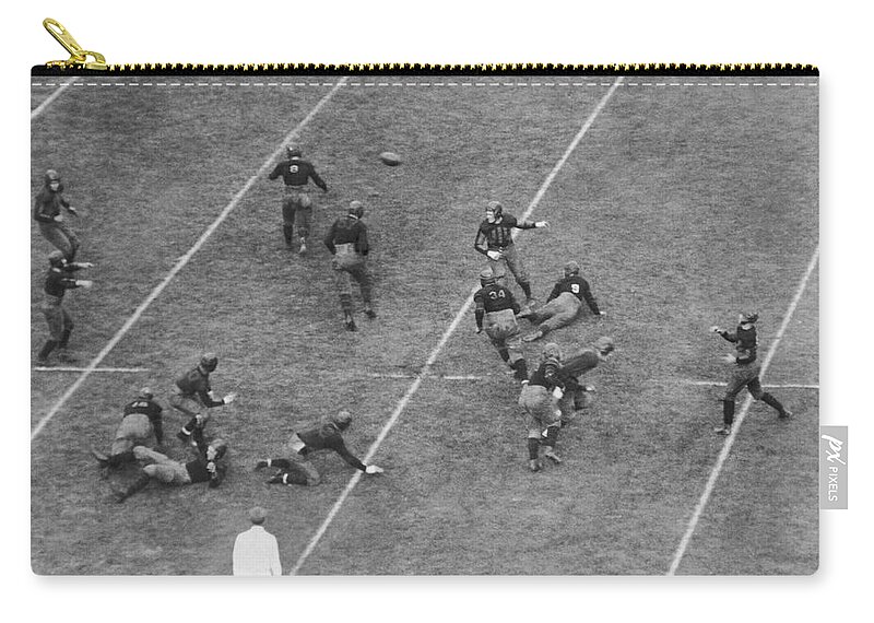 1920s Zip Pouch featuring the photograph 1926 Navy-Princeton Game by Underwood Archives