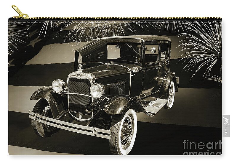1930 Ford Zip Pouch featuring the photograph 1930 Ford Model A Original Sedan 5538,16 by M K Miller