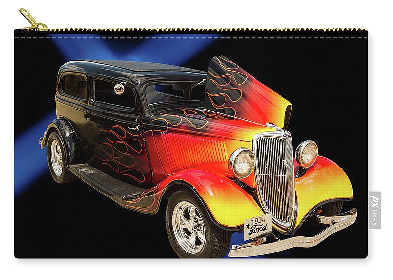 1934 Ford Street Rod Classic Car Zip Pouch featuring the photograph 1934 Ford Street Rod Classic Car 5545.04 by M K Miller
