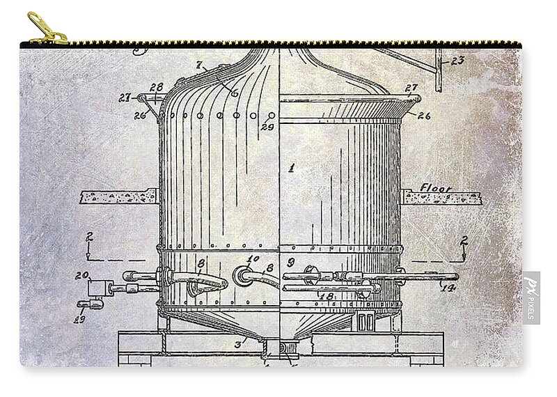 Beer Zip Pouch featuring the photograph 1936 Beer Brew Kettle Patent by Jon Neidert