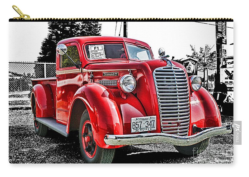 Trucks Zip Pouch featuring the photograph 1938 Diamond T HDR by Randy Harris