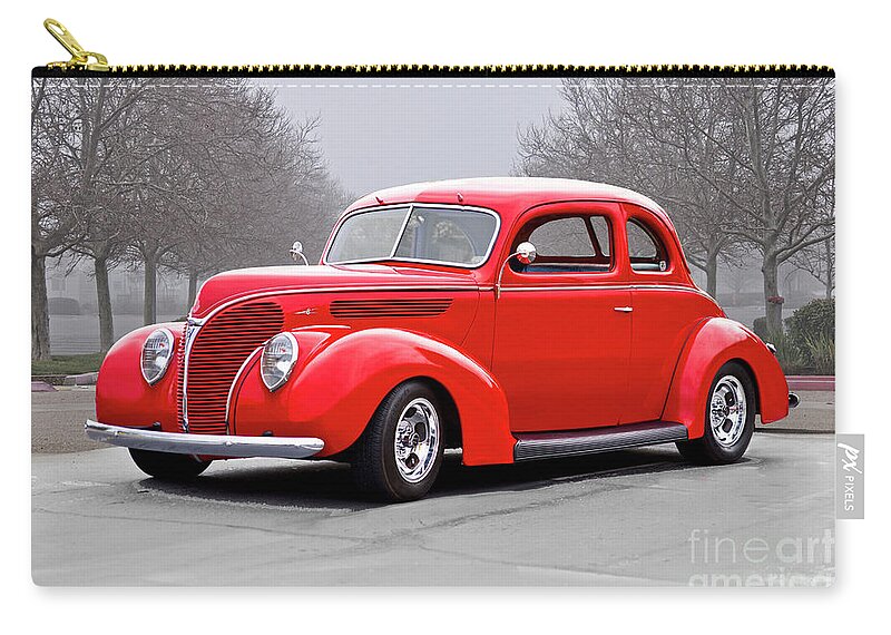 Auto Zip Pouch featuring the photograph 1938 Ford Coupe I by Dave Koontz