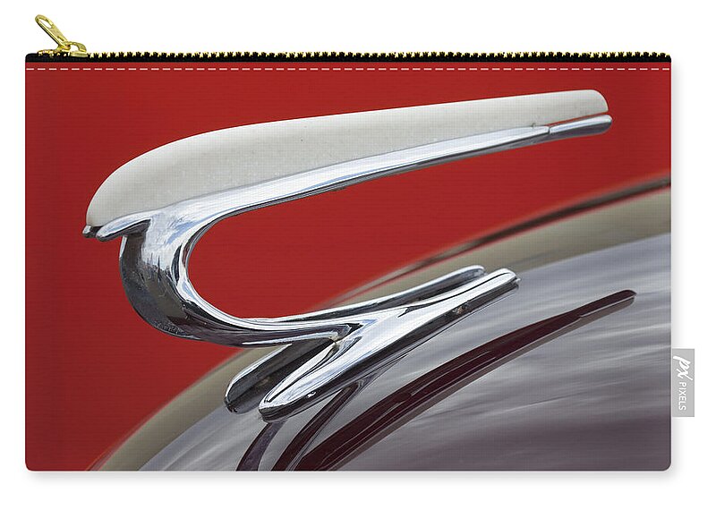 1938 Willys Zip Pouch featuring the photograph 1938 Willys Aftermarket Hood Ornament by Jill Reger