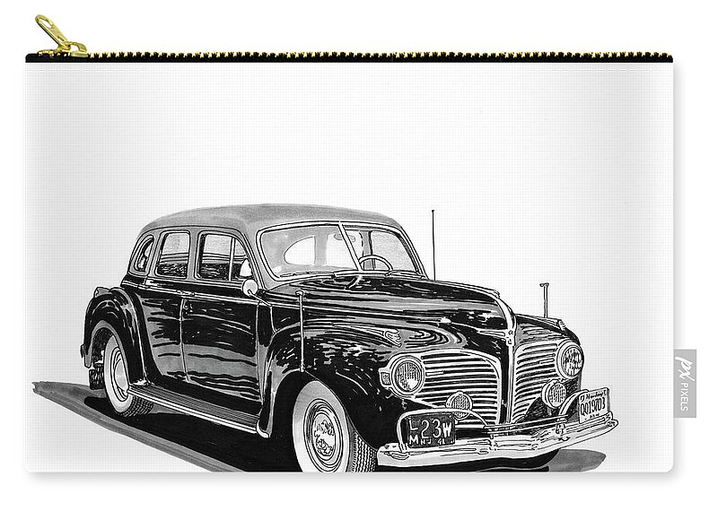 The Four-door Version Of The 1941 Dodge Custom Town Sedan Was The Most Popular Of Its Line Zip Pouch featuring the painting 1941 Dodge Town Sedan by Jack Pumphrey