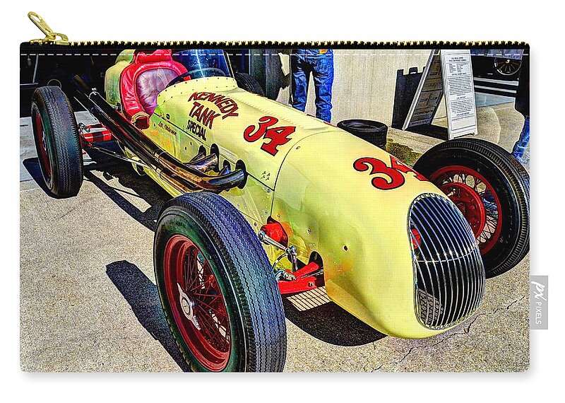 Josh Williams Photography Zip Pouch featuring the photograph 1948 Kurtis Kraft Indy Roadster #34 Front by Josh Williams