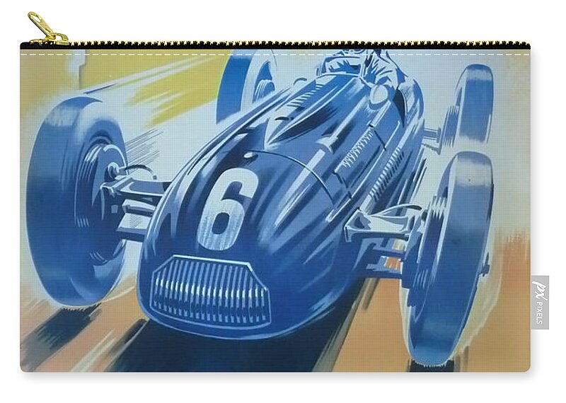 F1 Zip Pouch featuring the digital art 1949 Albi Grand Prix by Georgia Clare