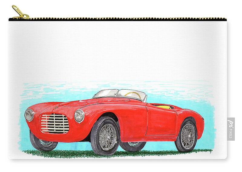 With Only 79 Ferrari 212 Barchettas Built Zip Pouch featuring the painting 1951 Ferrari 212 Barchettas by Jack Pumphrey