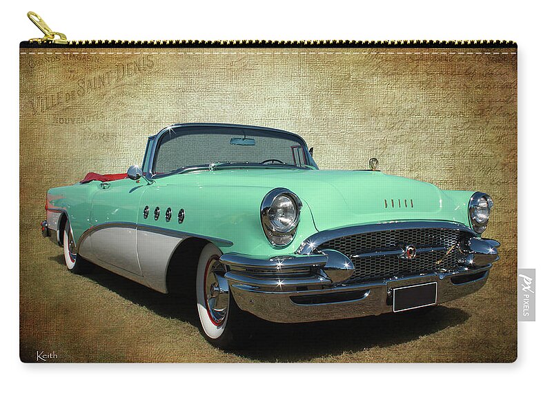 Car Zip Pouch featuring the photograph 1955 by Keith Hawley
