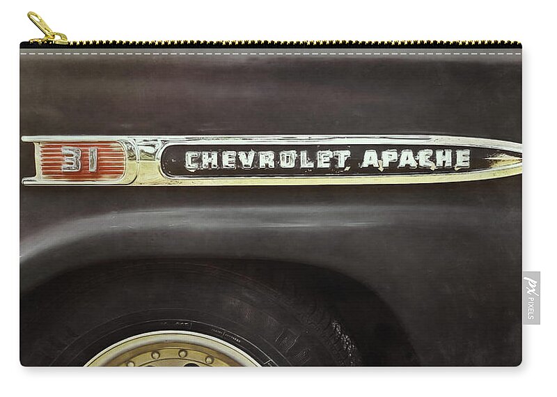 Classic Car Zip Pouch featuring the photograph 1959 Chevy Apache by Scott Norris