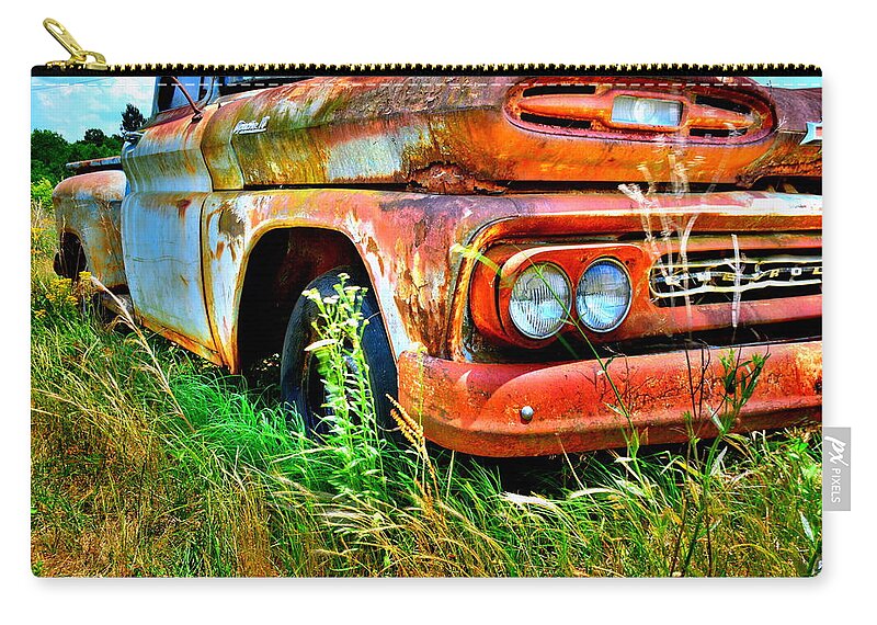 1961 Chevrolet Apache 10 5 Zip Pouch featuring the photograph 1961 Chevrolet Apache 10 5 by Lisa Wooten