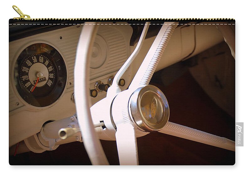 1966 Zip Pouch featuring the photograph 1966 Ford F100 Interior by Lisa Wooten