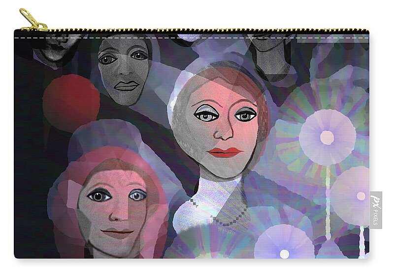 1970 A Ceremony Zip Pouch featuring the digital art 1970 - A Ceremony by Irmgard Schoendorf Welch
