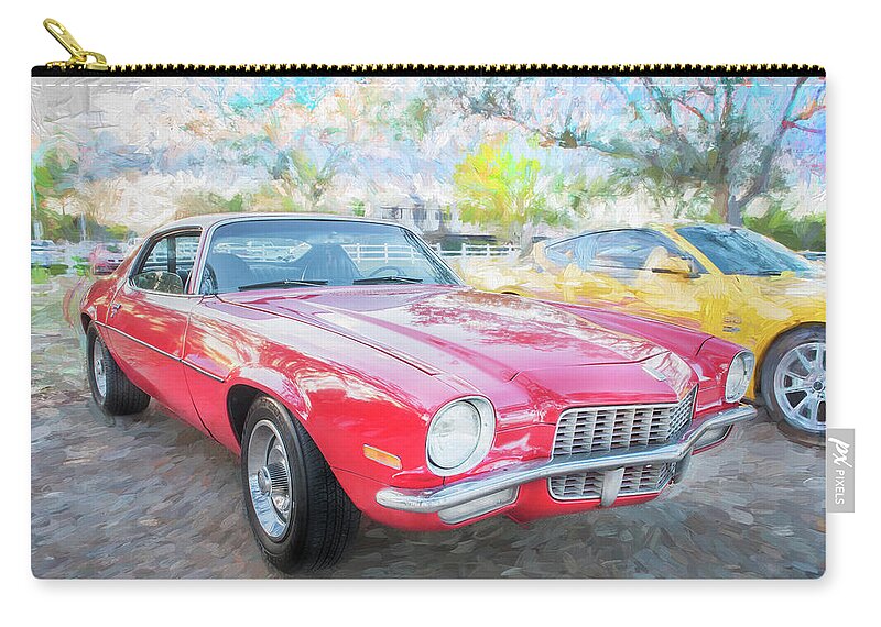 1971 Chevrolet Camaro Zip Pouch featuring the photograph 1971 Chevrolet Camaro c126 by Rich Franco