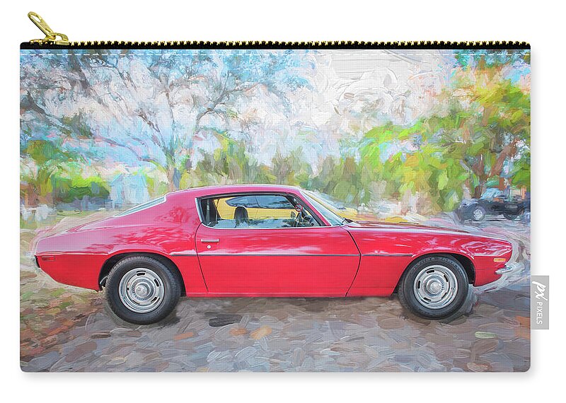 1971 Chevrolet Camaro Zip Pouch featuring the photograph 1971 Chevy Camaro c126 by Rich Franco