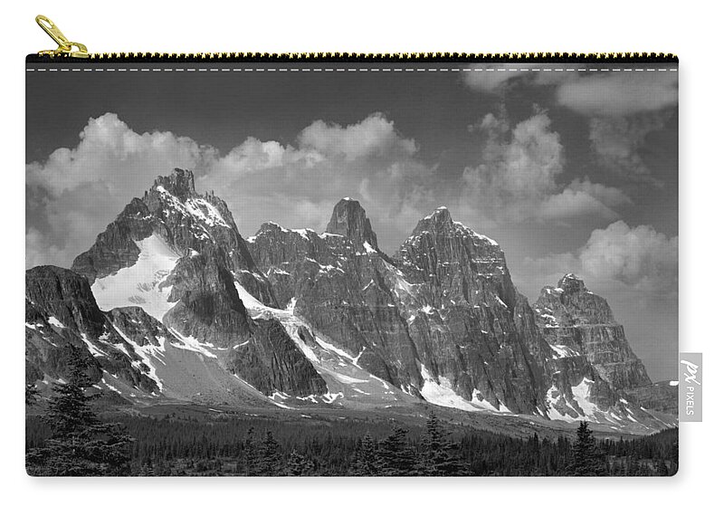 1m3855 Zip Pouch featuring the photograph 1M3855 Western Ramparts BW by Ed Cooper Photography