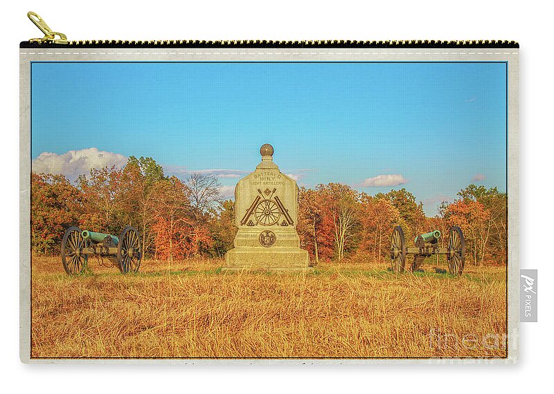 1st New York Battery D Zip Pouch featuring the digital art 1st New York Battery D Gettysburg Poster by Randy Steele