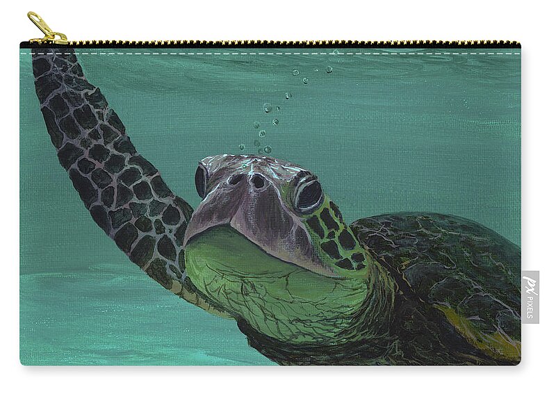 Animal Zip Pouch featuring the painting Aloha From Maui #2 by Darice Machel McGuire