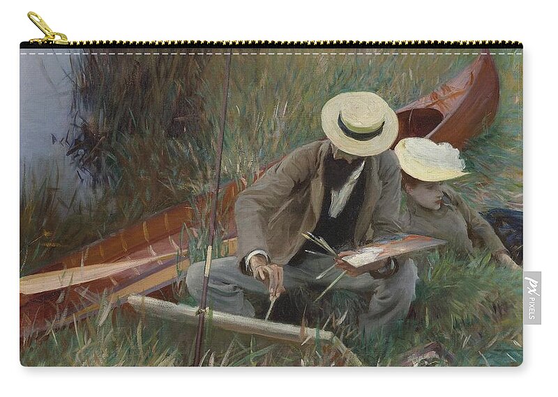 John Singer Sargent (american Zip Pouch featuring the painting An Out Doors Study #2 by MotionAge Designs