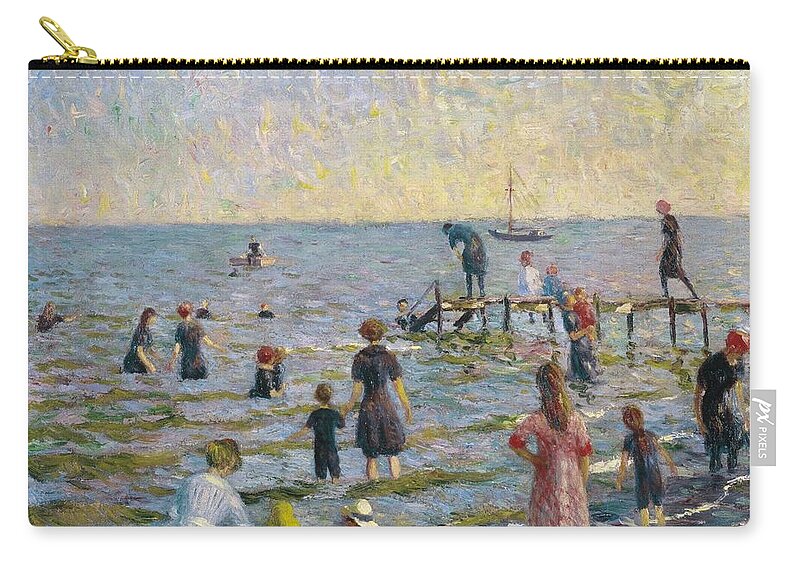William Glackens (american Zip Pouch featuring the painting Bathing at Bellport #2 by William Glackens