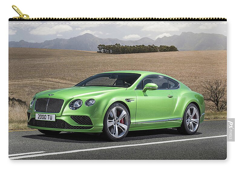 Bentley Continental Gt Zip Pouch featuring the photograph Bentley Continental GT #2 by Jackie Russo