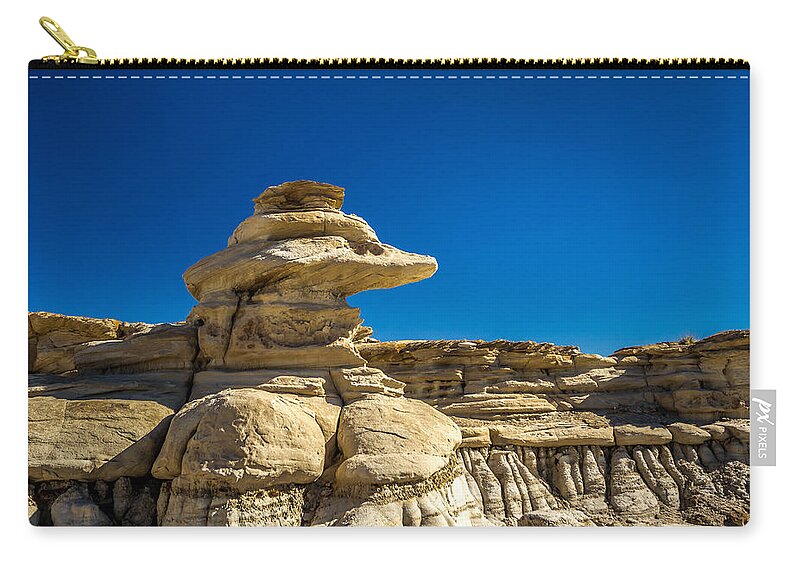 New Mexico Zip Pouch featuring the photograph Bisti Badlands #2 by Ron Pate