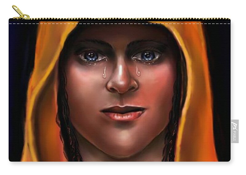 Blessed Mother Zip Pouch featuring the digital art Blessed Mother #2 by Carmen Cordova