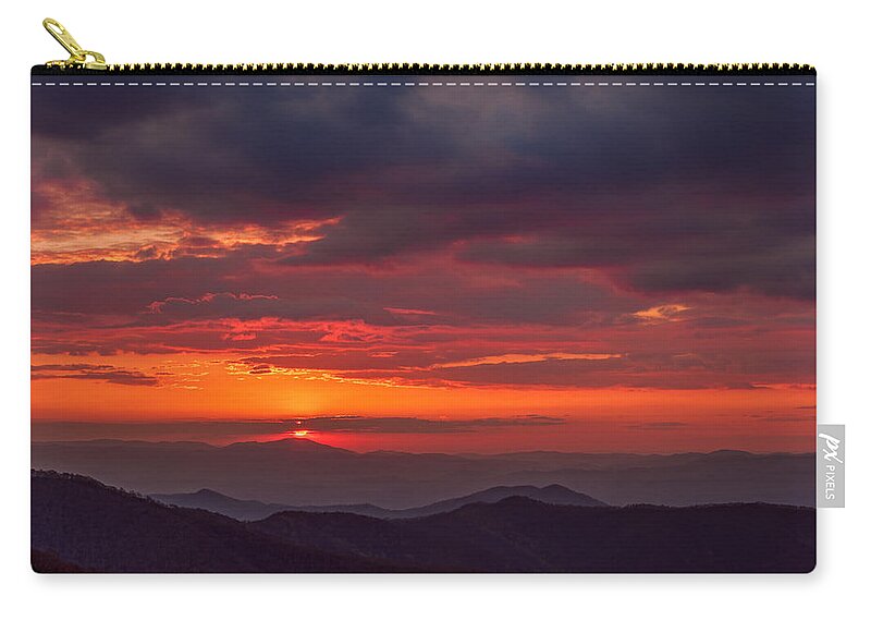 Blue Ridge Parkway Zip Pouch featuring the photograph Blue Ridge Sunset #1 by Brenda Jacobs