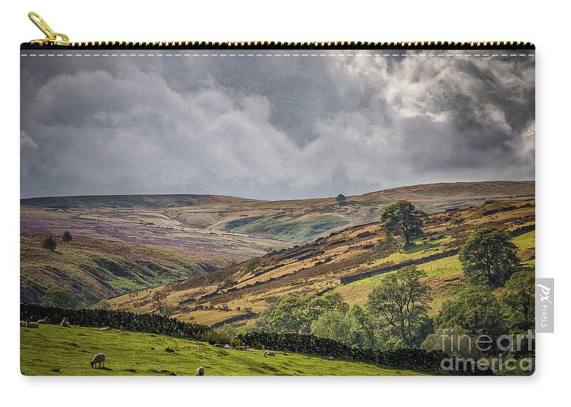 Airedale Zip Pouch featuring the photograph Bronte Walk by Mariusz Talarek