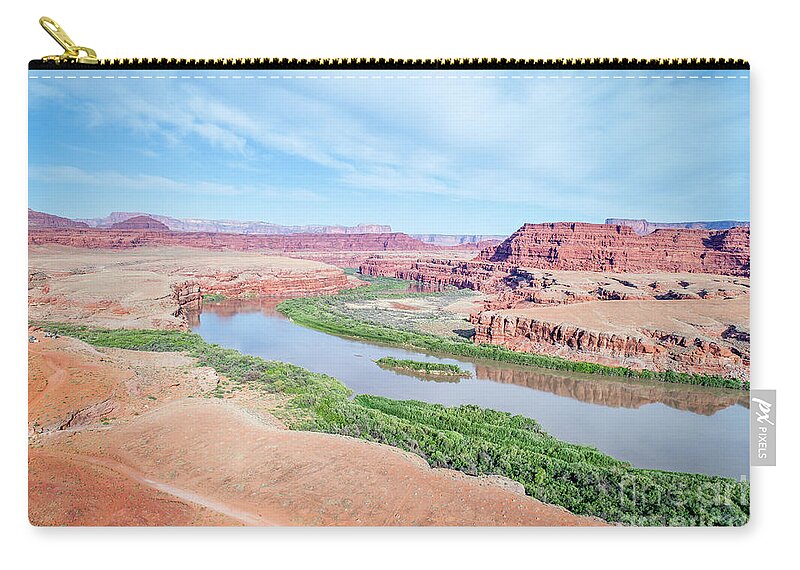 Colorado River Zip Pouch featuring the photograph Canyon of Colorado River in Utah aerial view #3 by Marek Uliasz