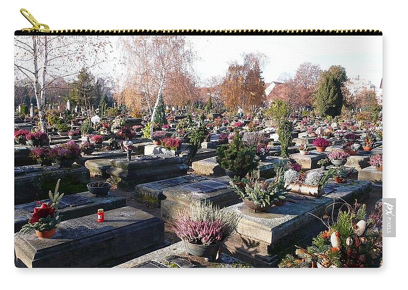 Cemetery Zip Pouch featuring the photograph Cemetery #2 by Mariel Mcmeeking