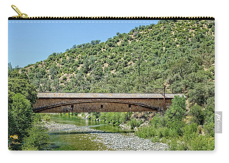 Bridgeport Zip Pouch featuring the photograph Covered Bridge #2 by Jim Thompson