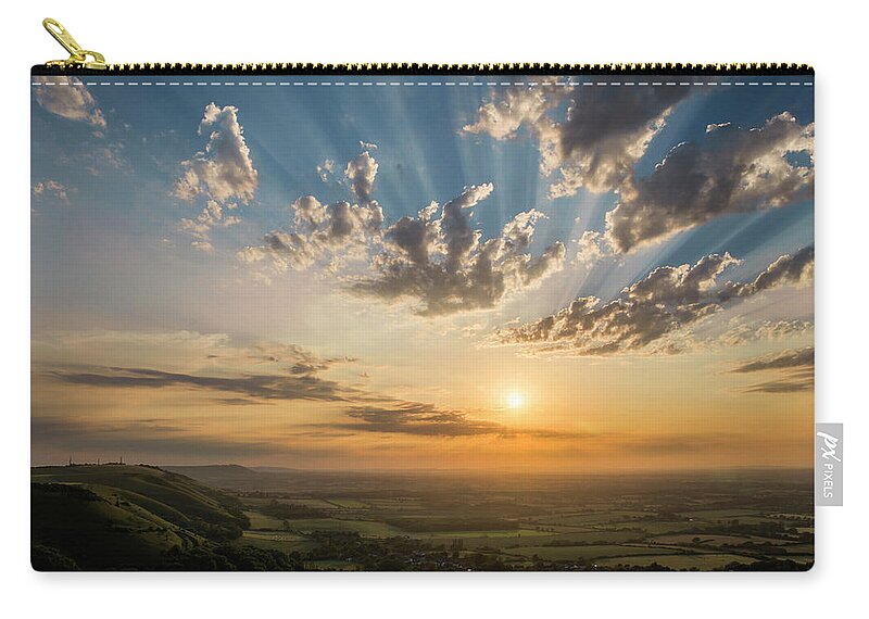 Devils Dyke Zip Pouch featuring the photograph Devil's Dyke Evening #2 by Len Brook