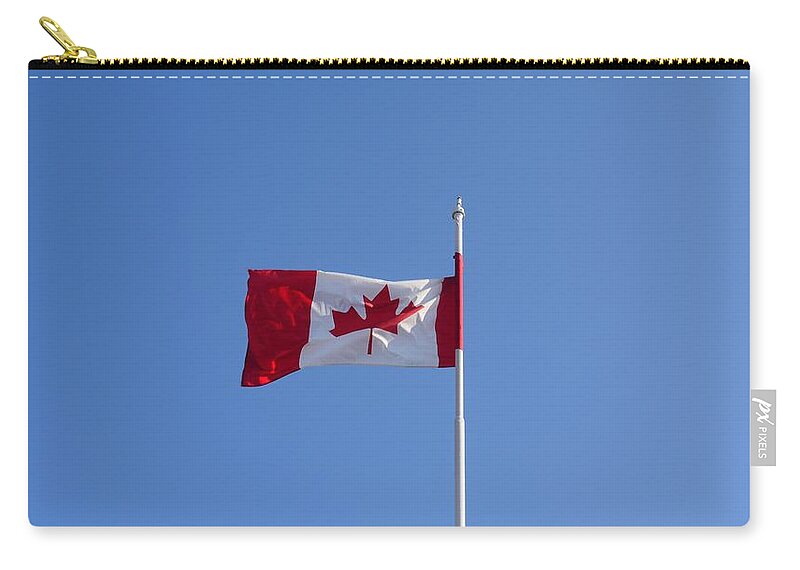 Flag Of Canada Zip Pouch featuring the photograph Flag Of Canada #2 by Mariel Mcmeeking