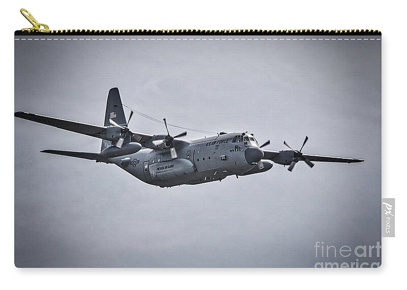 Flying Low Zip Pouch featuring the photograph Flying Low #2 by Mitch Shindelbower