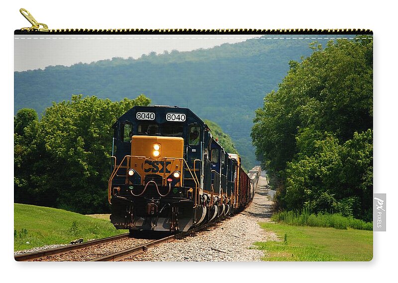 Train Zip Pouch featuring the photograph Freight Train by Kenny Glover
