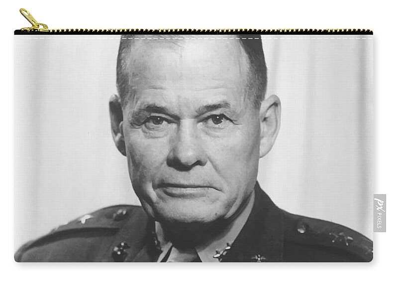 Chesty Puller Zip Pouch featuring the painting General Lewis Chesty Puller by War Is Hell Store