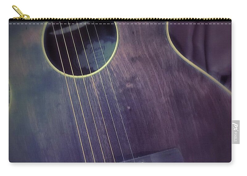 Guitar Zip Pouch featuring the photograph Guitar #2 by Anne Thurston