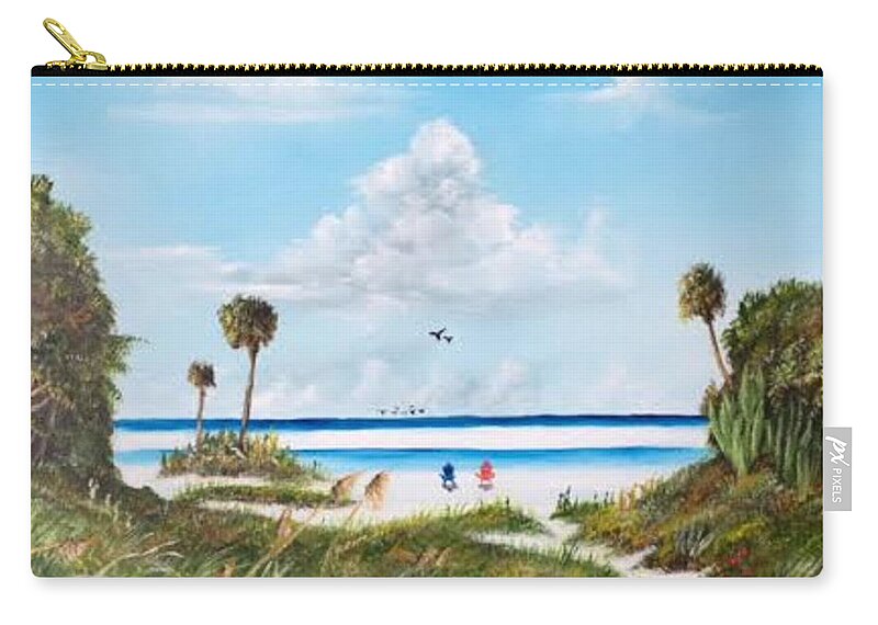 Paradise Zip Pouch featuring the painting In Paradise #3 by Lloyd Dobson