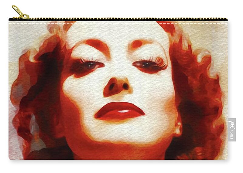 Joan Zip Pouch featuring the painting Joan Crawford, Hollywood Legend #2 by Esoterica Art Agency