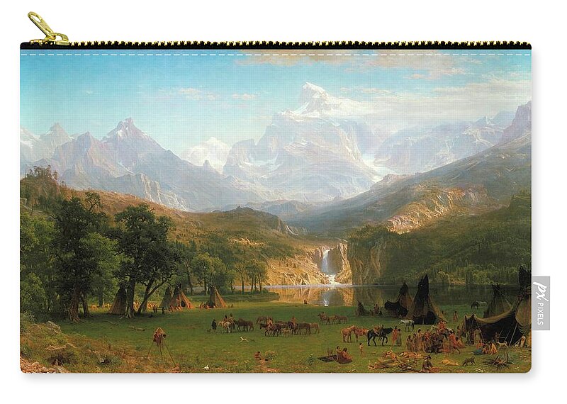Landers Zip Pouch featuring the painting Landers Peak #5 by Albert Bierstadt