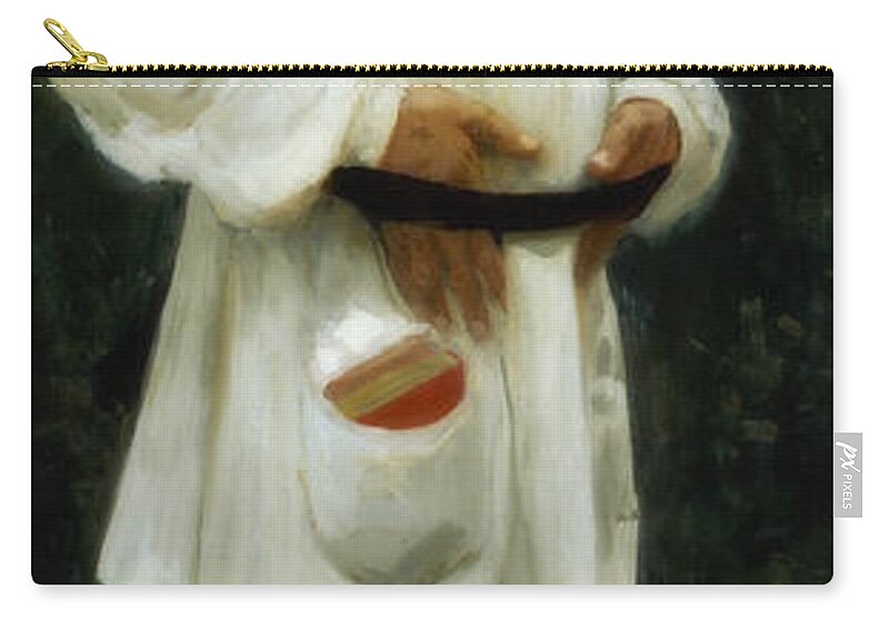 Painting Zip Pouch featuring the painting Leo Tolstoy Barefoot #2 by Mountain Dreams