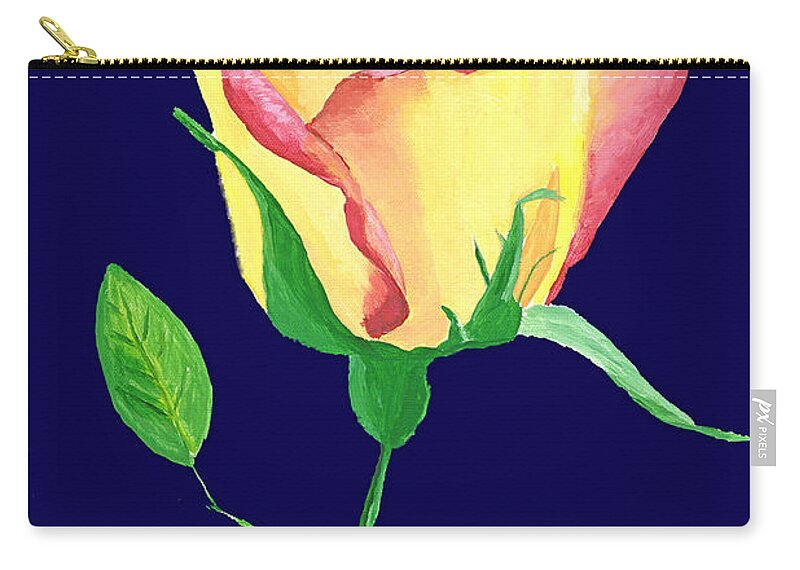 Rose Zip Pouch featuring the painting Love in Bloom #2 by Rodney Campbell