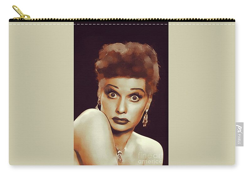 Lucille Zip Pouch featuring the painting Lucille Ball, Hollywood Legend #2 by Esoterica Art Agency
