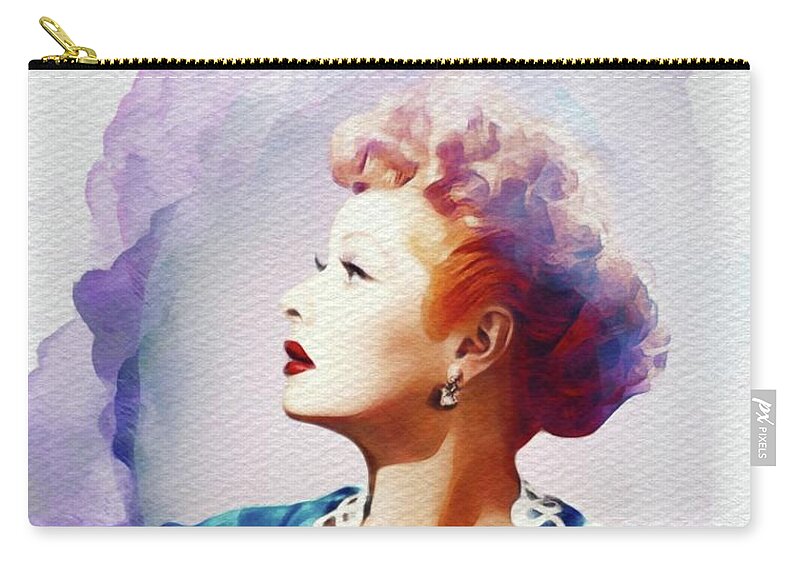 Lucille Zip Pouch featuring the painting Lucille Ball, Vintage Actress #2 by Esoterica Art Agency