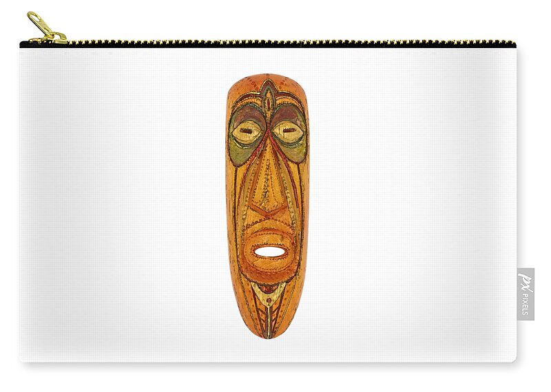 Africa Zip Pouch featuring the mixed media Mask #2 by Michal Boubin