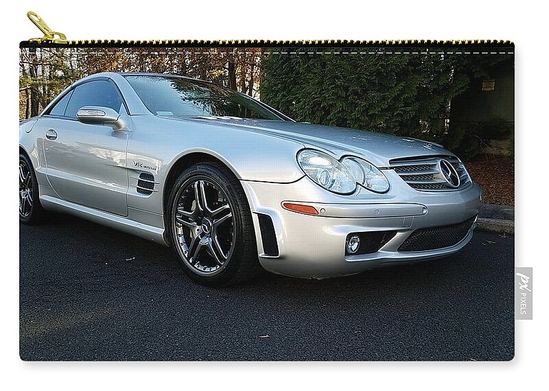 Mercedes-benz Sl65 Amg Zip Pouch featuring the photograph Mercedes-Benz SL65 AMG #2 by Mariel Mcmeeking
